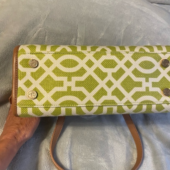 Spartina 449 Heyward Leather and Linen Double Strap Classic Purse Shoulder Bag - Picture 3 of 13